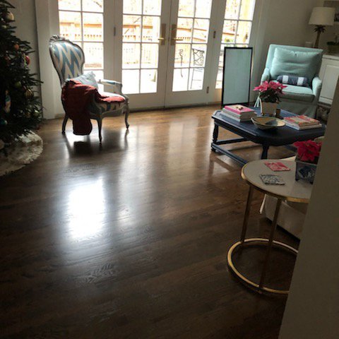new hardwood floors installed in a living room